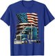 Trucker US American Flag For Patriotic Truck Driver T-Shirt - T-Shirt | Royal