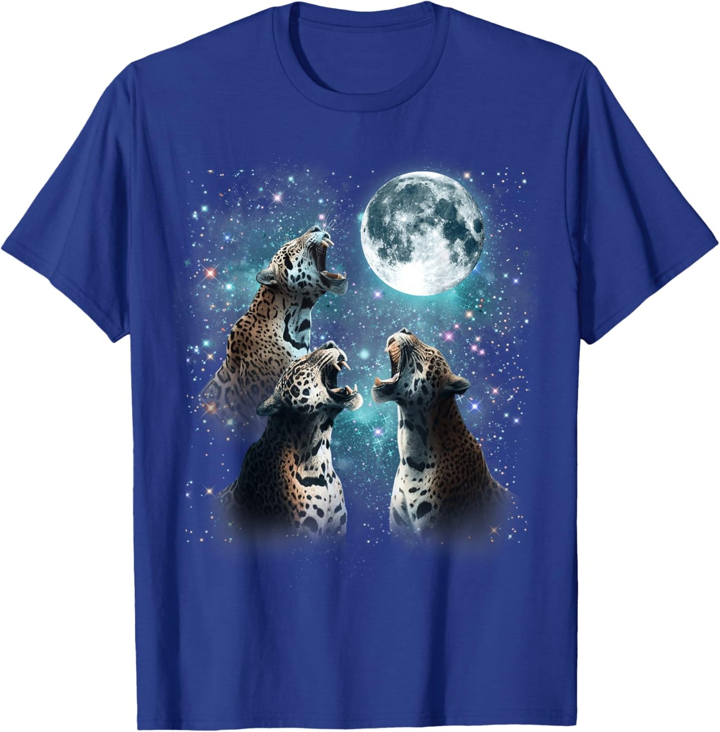 3 Jaguar Moon Howling Jaguar Head Funny , Women, Kid T-Shirt - T-Shirt | Royal
