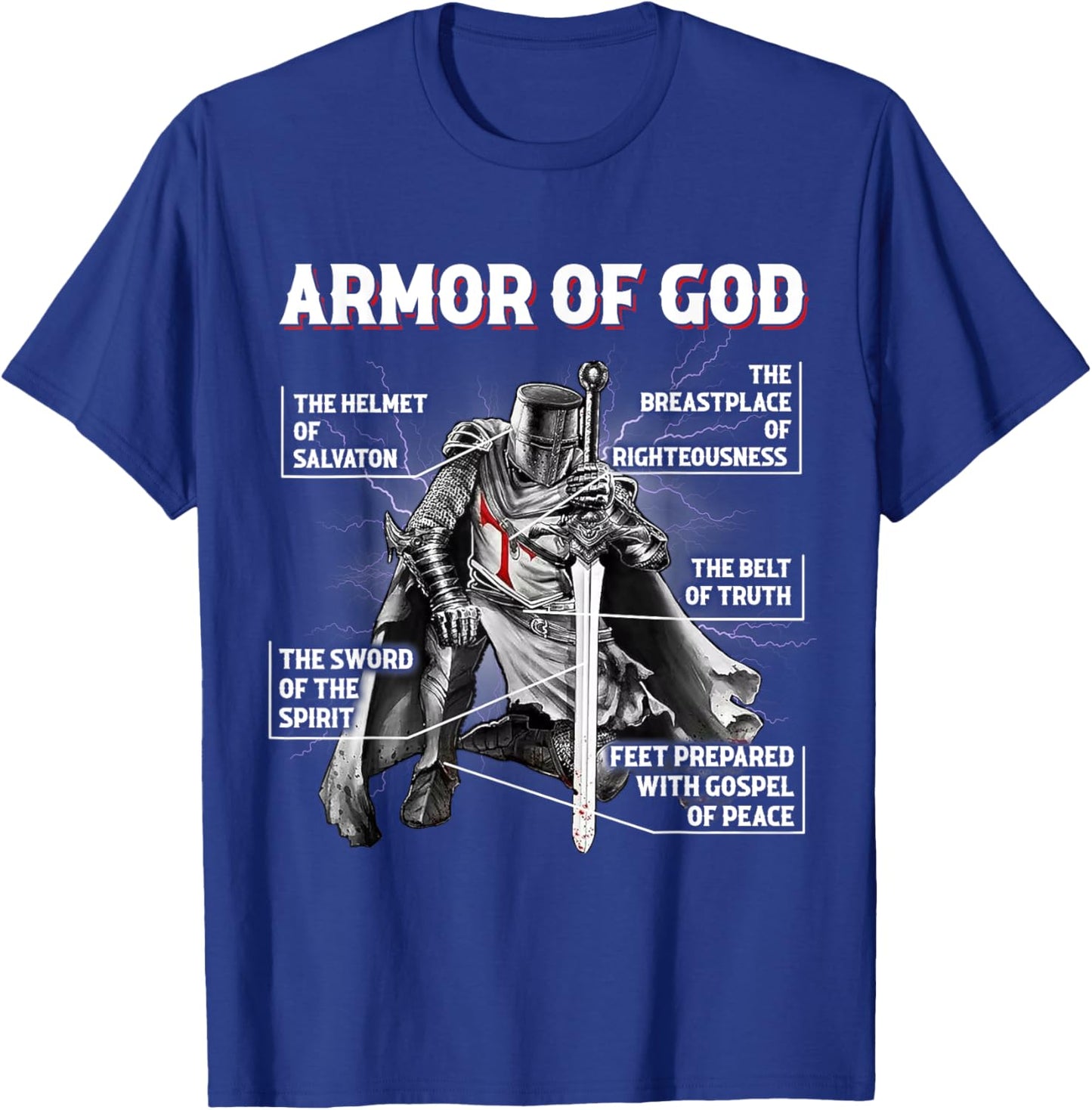 Armor Of God Bible Verse Cool,Ephesians 6:11 Christian Bible T-Shirt - T-Shirt | Royal
