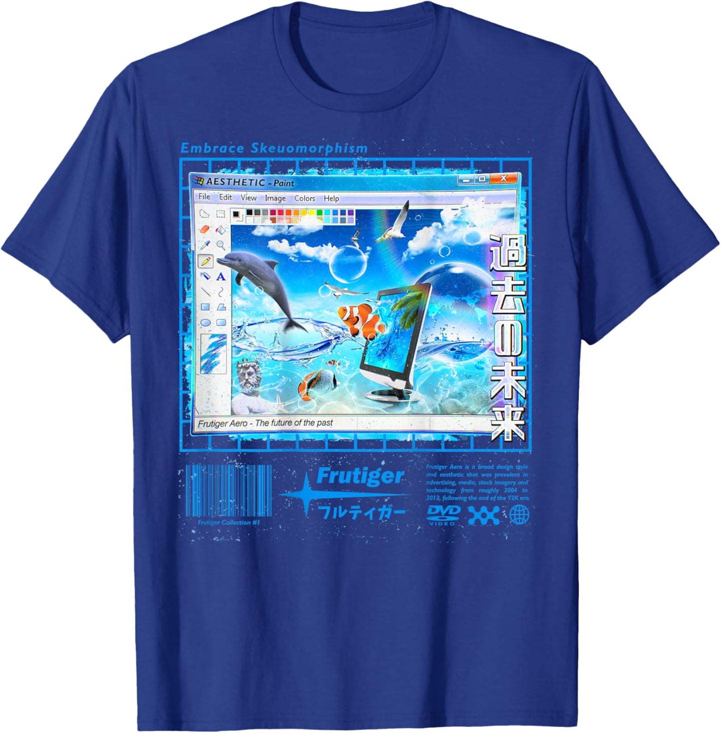 (BackPrint) Frutiger Aero Fashion Collection T-Shirt - T-Shirt | Royal