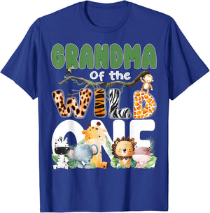 Grandma Of The Wild One 1st Birthday Safari Family Matching T-Shirt - T-Shirt | Royal