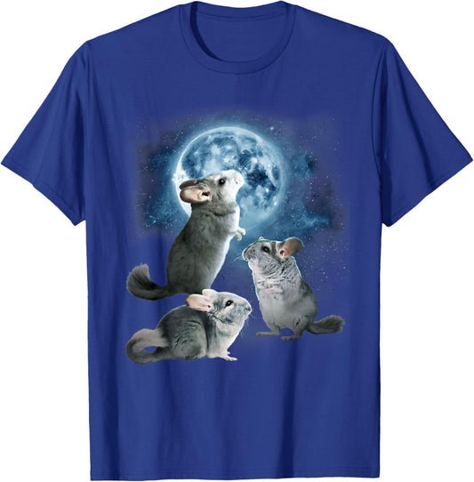 Funny Chinchilla Shirt - Chinchillas Howling at the Moon T-Shirt - T-Shirt | Royal