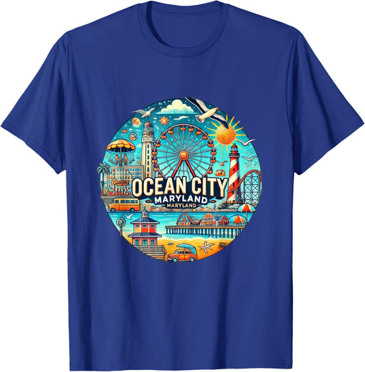 Ocean City Maryland Boardwalk youthful T-Shirt - T-Shirt | Royal