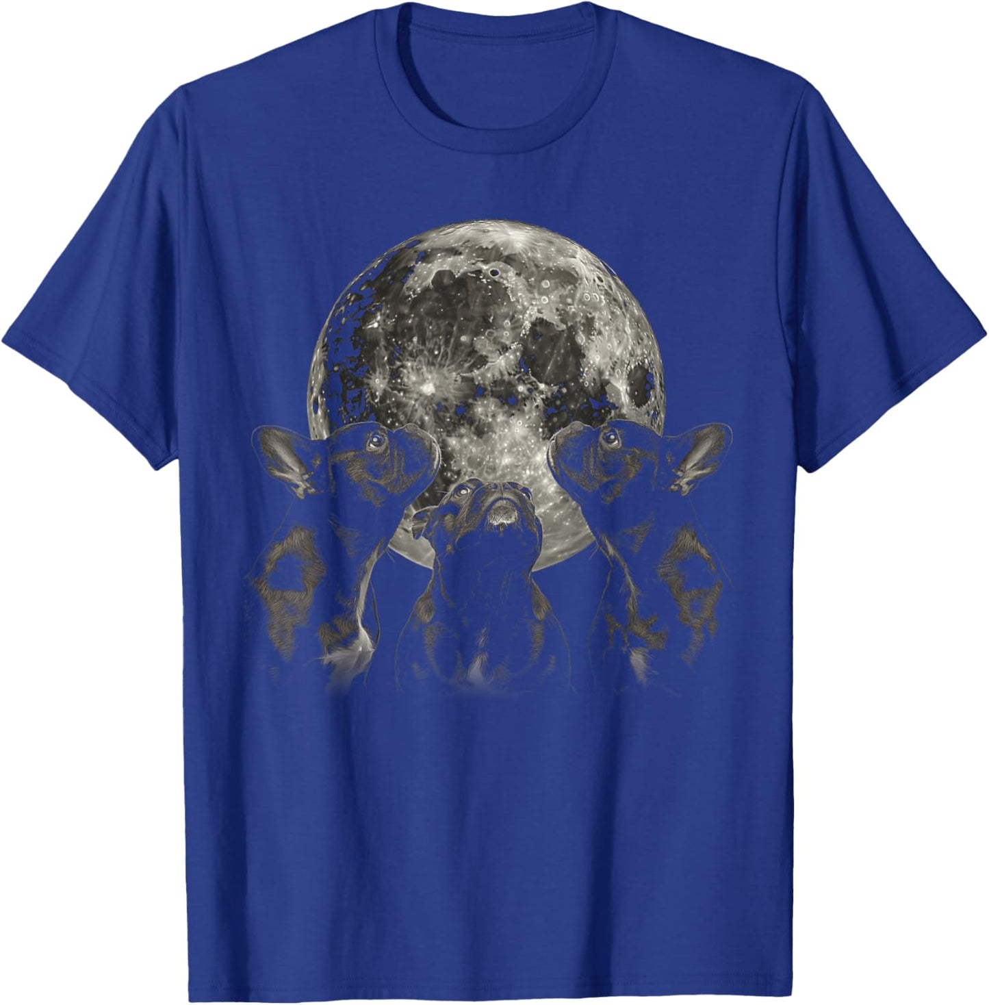 French Bulldog Frenchie Dog Howling Moon T-Shirt - T-Shirt | Royal