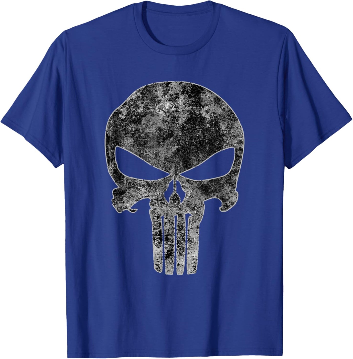 Marvel Punisher Monochrome Skull Vintage Chest Logo T-Shirt - T-Shirt | Royal