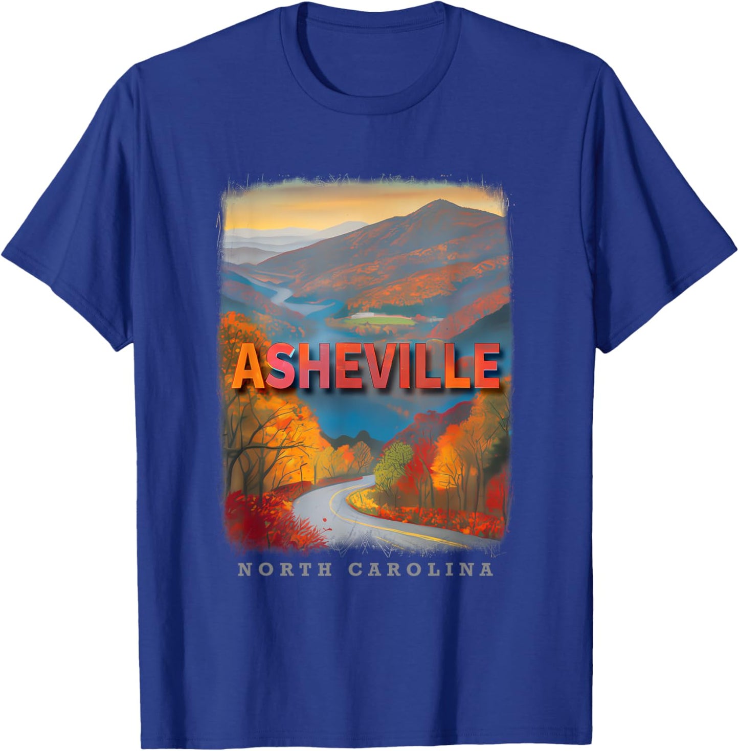 Asheville North Carolina NC Blue Ridge Beauty SD516 T-Shirt - T-Shirt | Royal