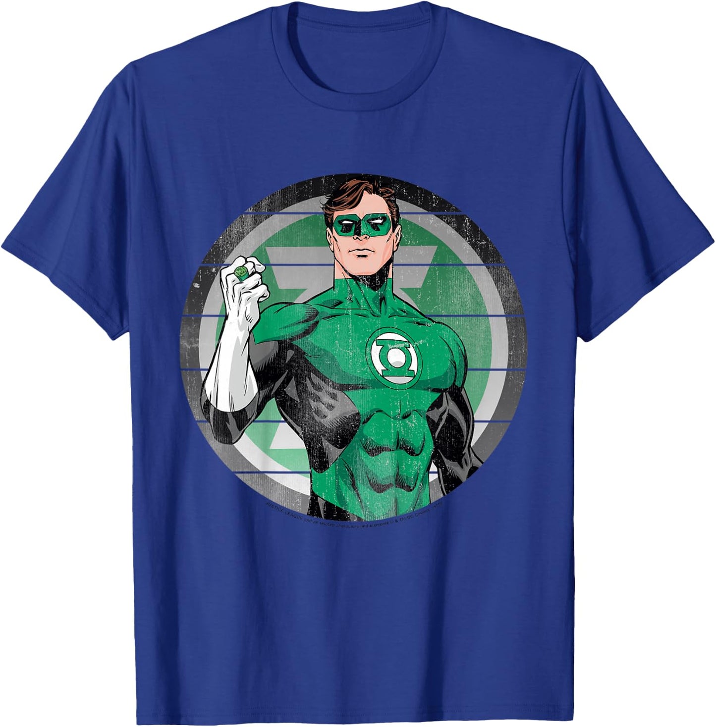 Kids DC Comics The Green Lantern Circle Striped Portrait T-Shirt - T-Shirt | Royal