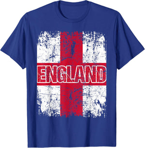 ENGLAND Flag Vintage Distressed ENGLAND T-Shirt - T-Shirt | Royal