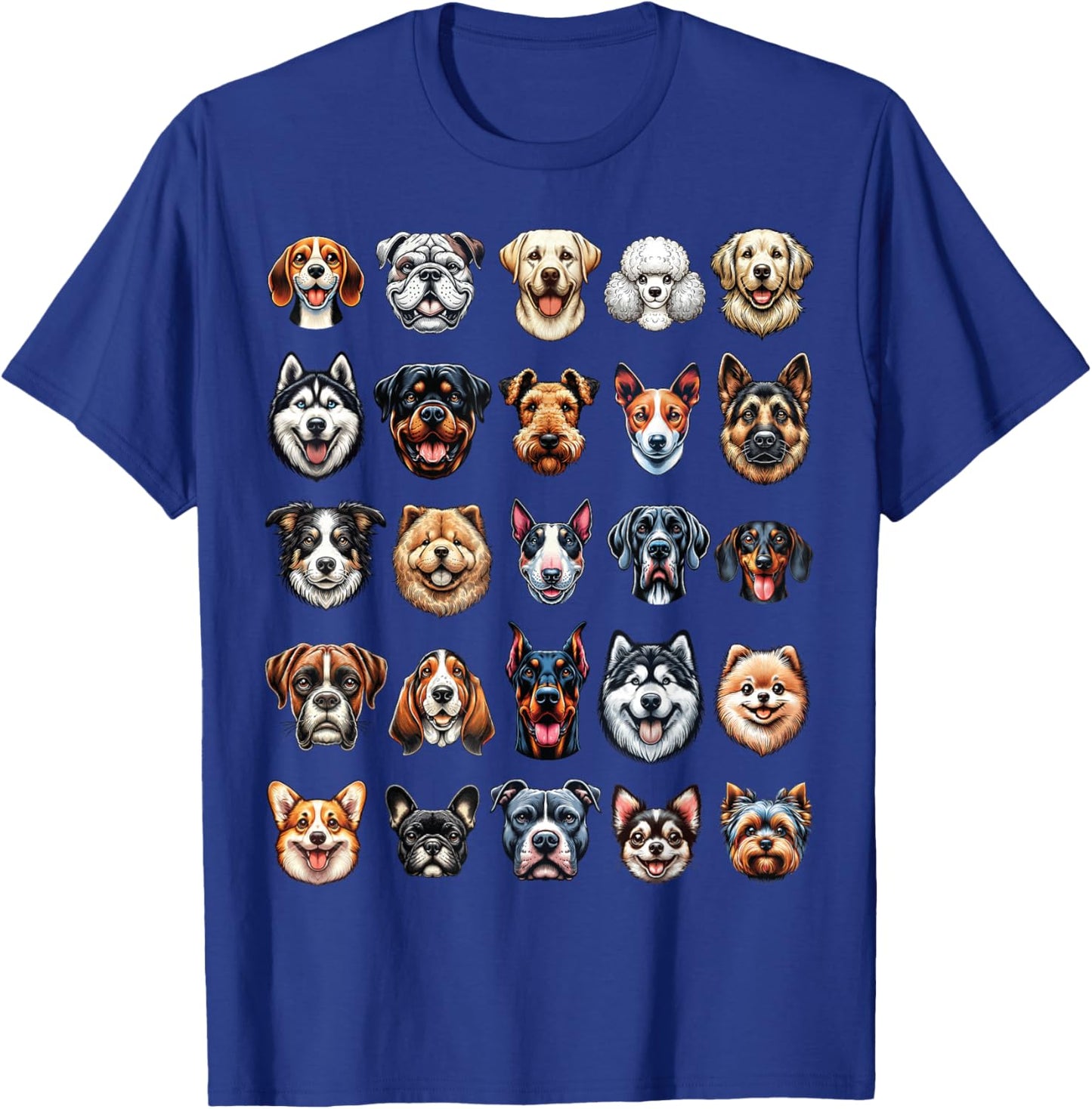 Types of Dogs Breeds Chart Educational Canine Enthusiast T-Shirt - T-Shirt | Royal