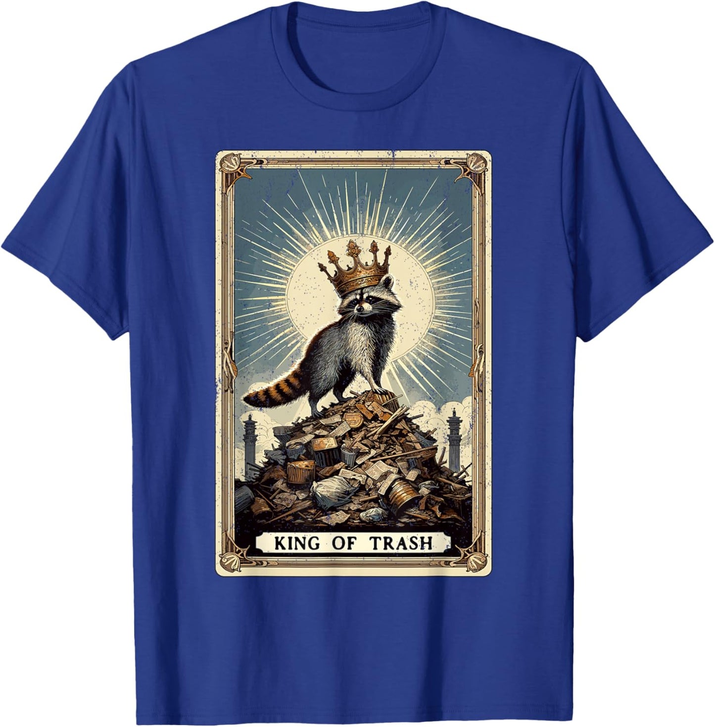 King Of Trash Racoon Tarot Card Raccoon T-Shirt - T-Shirt | Royal