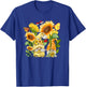 Sunflower Gnome Butterfly & Ladybug Floral Flower T-Shirt - T-Shirt | Royal