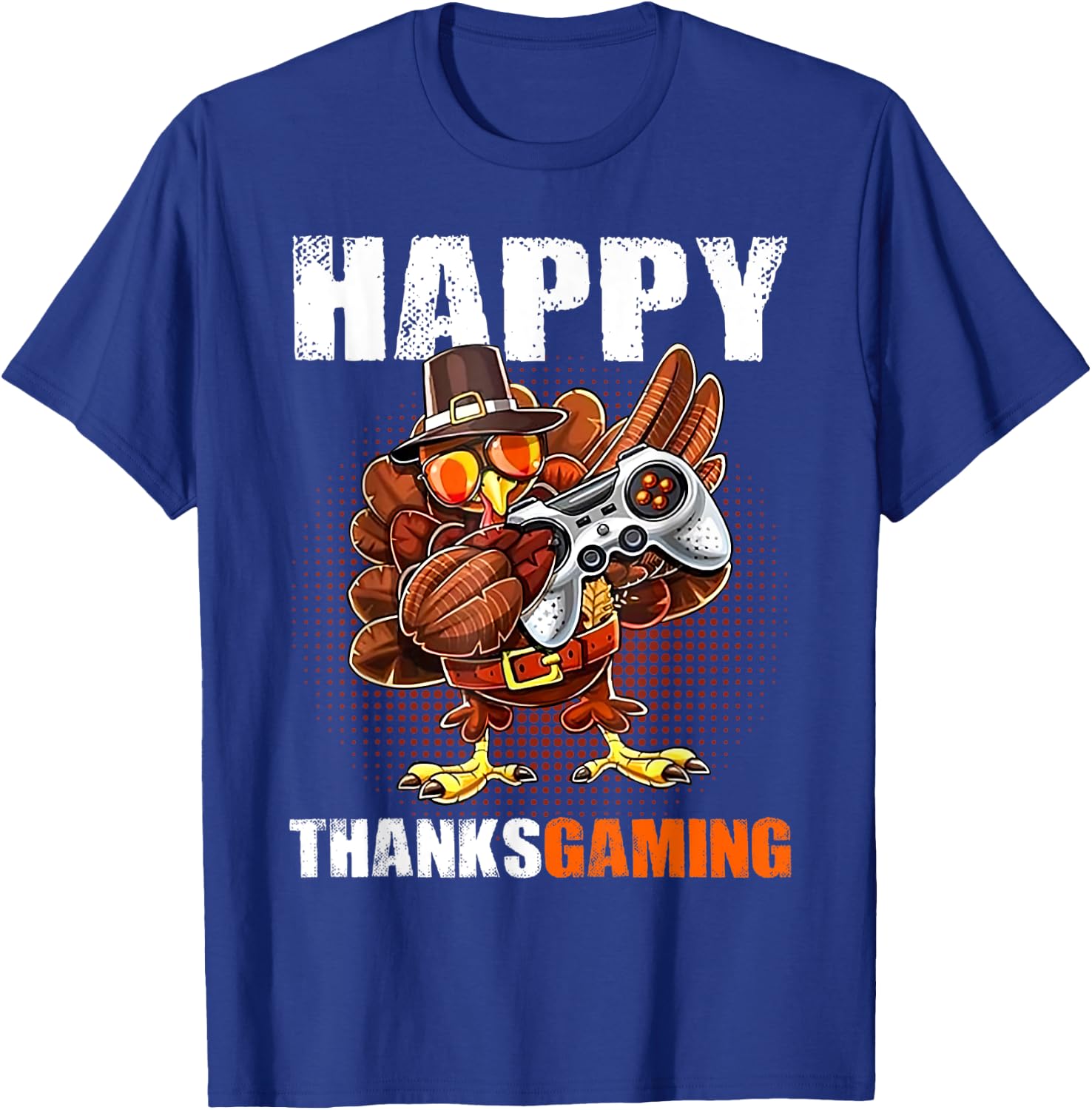 Happy Thanksgaming Gamer Turkey Dabbing Video Game Lover T-Shirt - T-Shirt | Royal