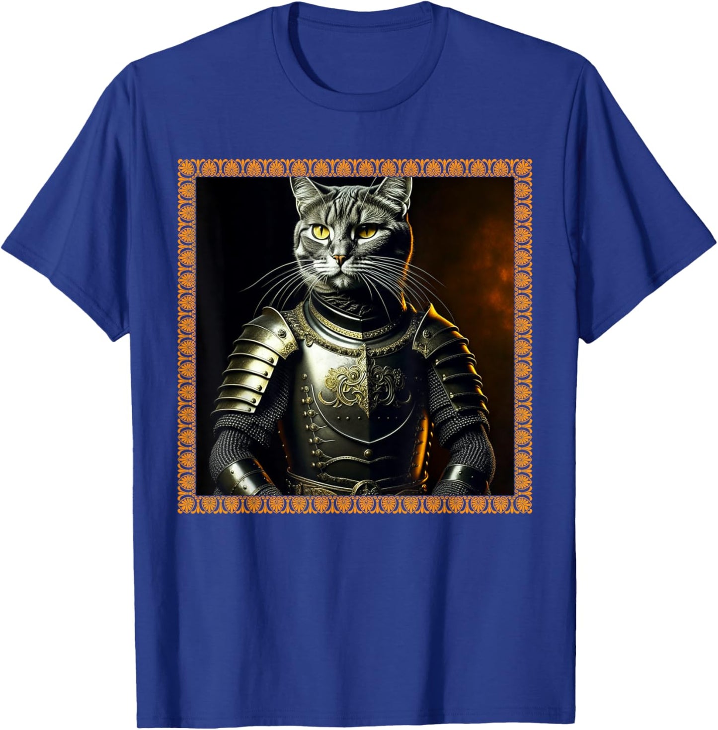 FUNNY CAT MEDIEVAL PORTRAIT RENAISSANCE Oil Painting Pet T-Shirt - T-Shirt | Royal