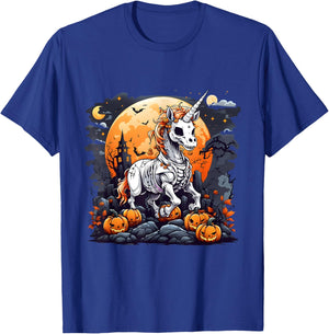Cute Halloween Skeleton Unicorn Girls Women Witchy Halloween T-Shirt - T-Shirt | Royal
