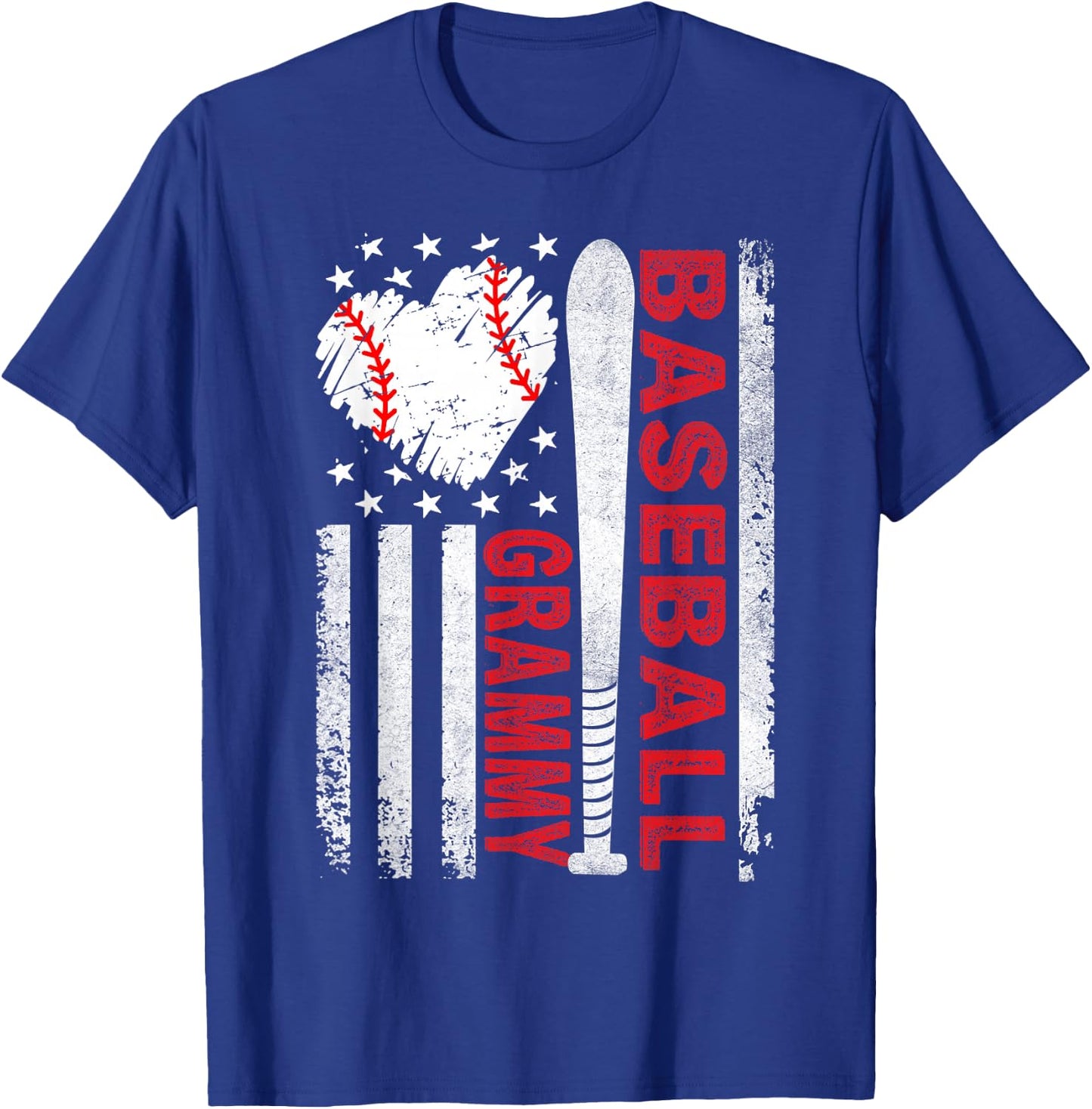 American Flag Baseball Grammy Baseball Heart T-Shirt - T-Shirt | Royal