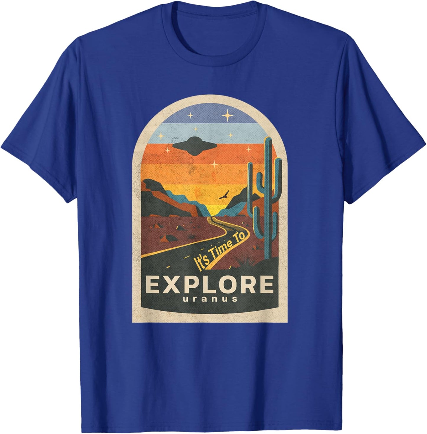It's Time To Explore Uranus Funny UFO Design T-Shirt - T-Shirt | Royal