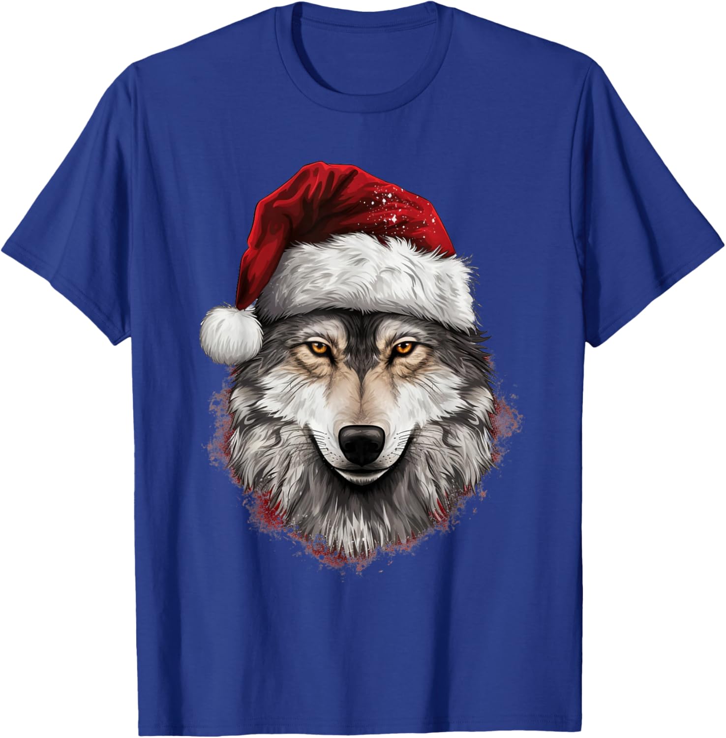 Wolf Christmas Funny Xmas Gift Animal Lovers Men Women Kids T-Shirt - T-Shirt | Royal