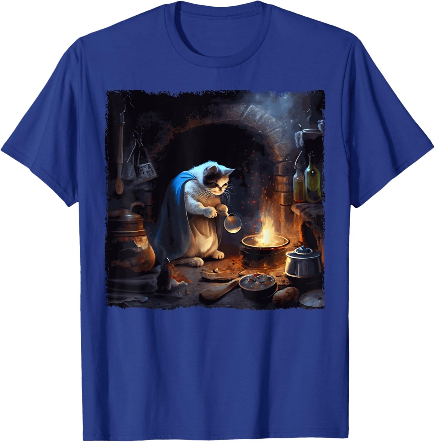 Funny Cat Cooking Space T-Shirt - T-Shirt | Royal