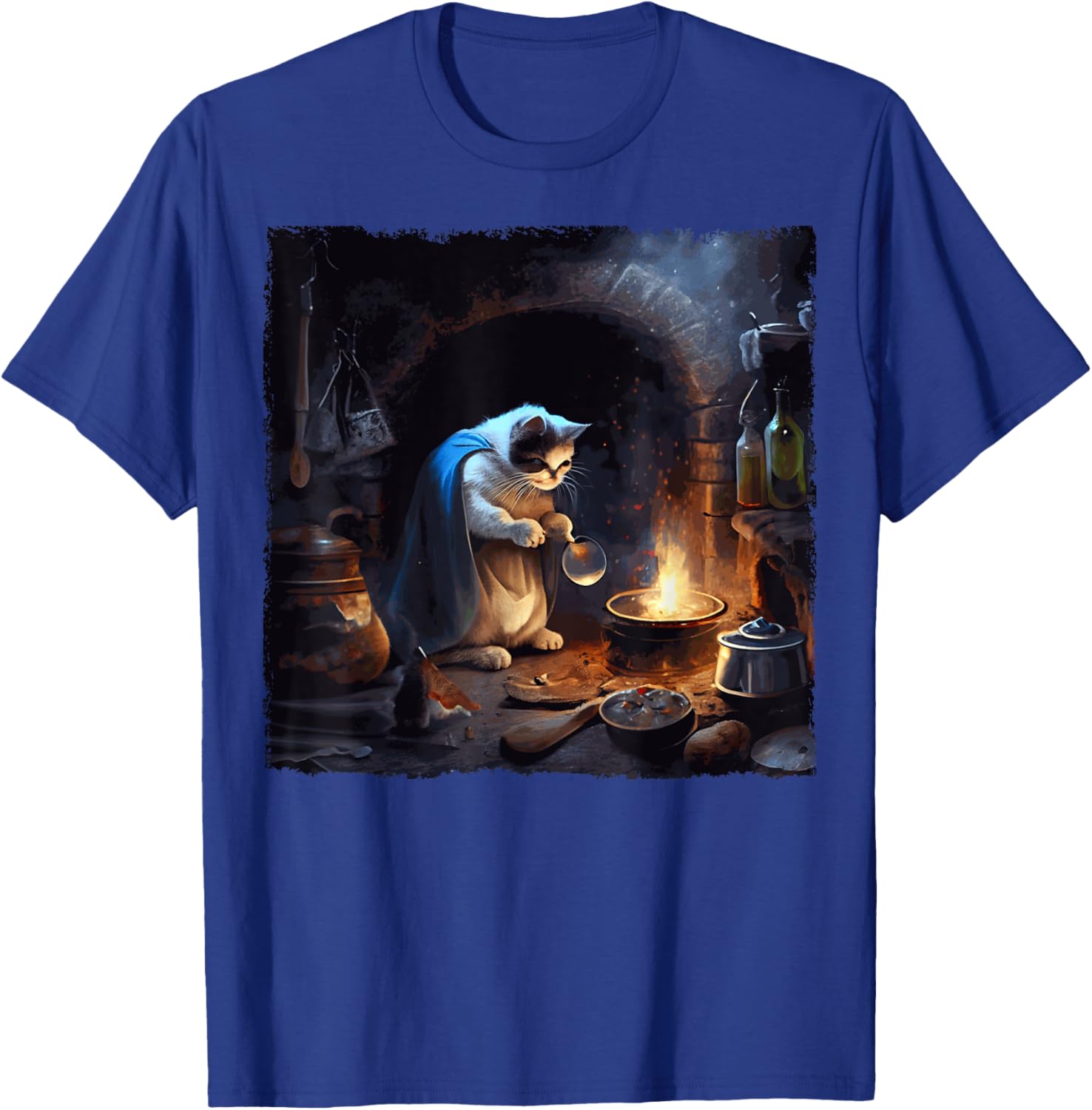 Funny Cat Cooking Space T-Shirt - T-Shirt | Royal