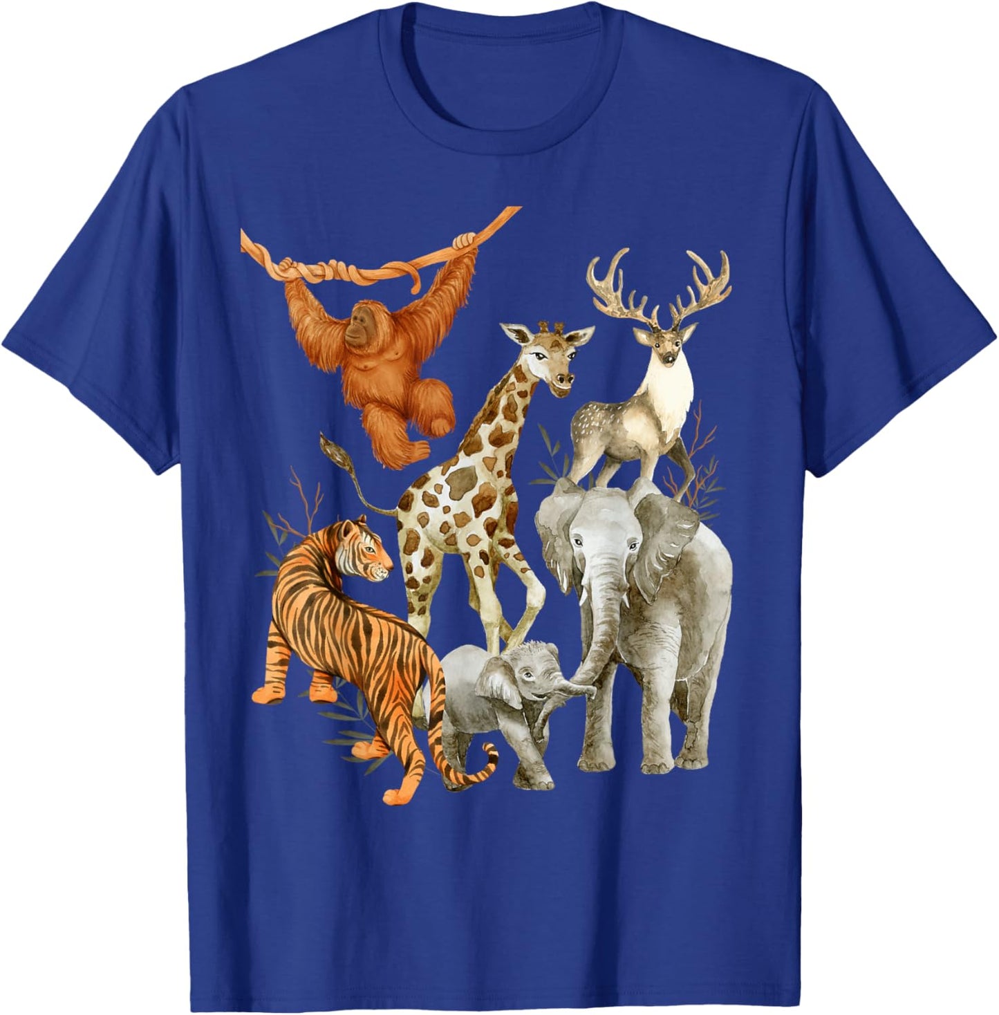 Men Women and Kids Wildlife Zoo Day Party beautiful Animals T-Shirt - T-Shirt | Royal