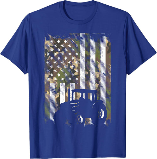 Camo Flag Tractor Vintage Farm Truck Patriotic Farmer Gift