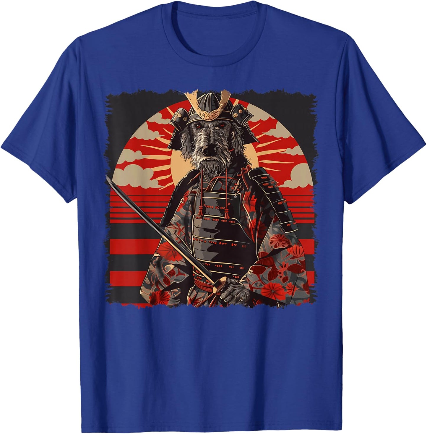 Irish Wolfhound Dog Japanese Art Samurai Ukiyo-e Vintage T-Shirt - T-Shirt | Royal
