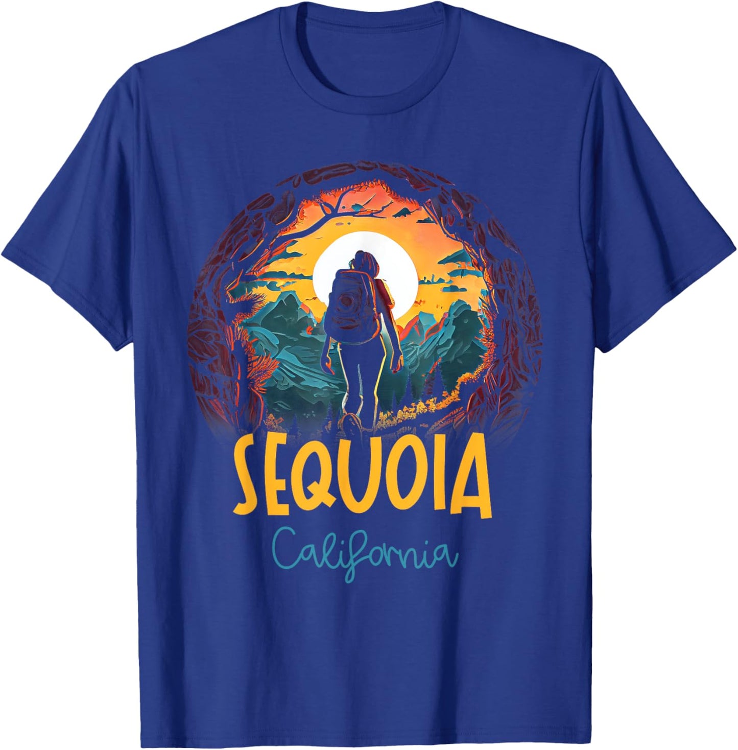 Sequoia California Souvenir Hiking T-Shirt - T-Shirt | Royal