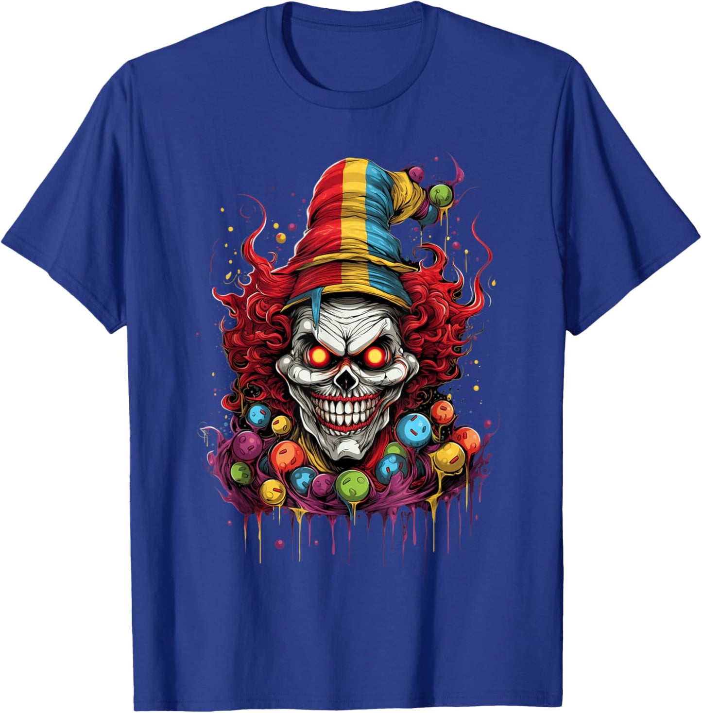 Terrifying Scary Evil Killer Clown T-Shirt - T-Shirt | Royal