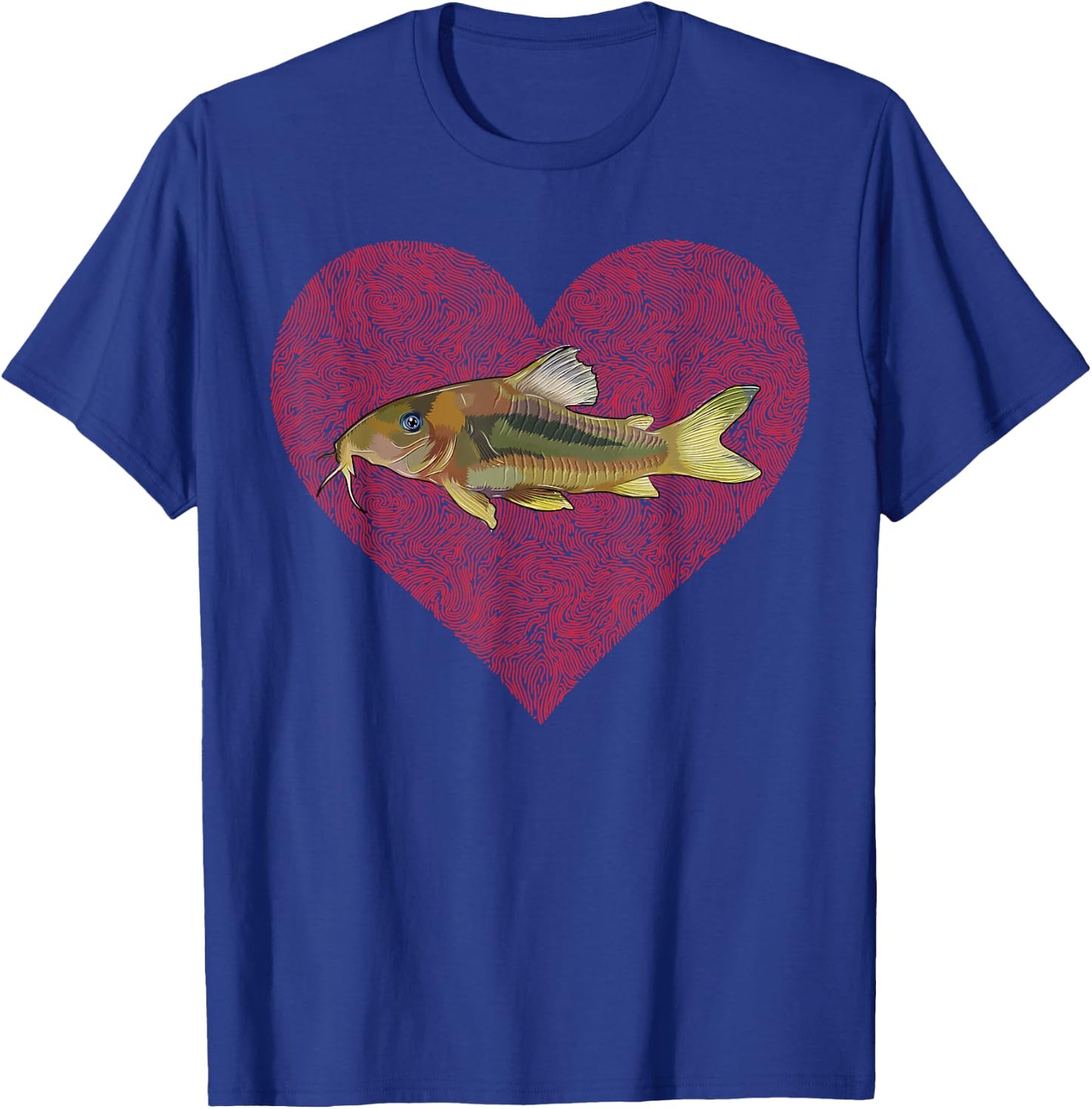 Corydoras Catfish Valentines Day Fish Love Fingerprint T-Shirt - T-Shirt | Royal