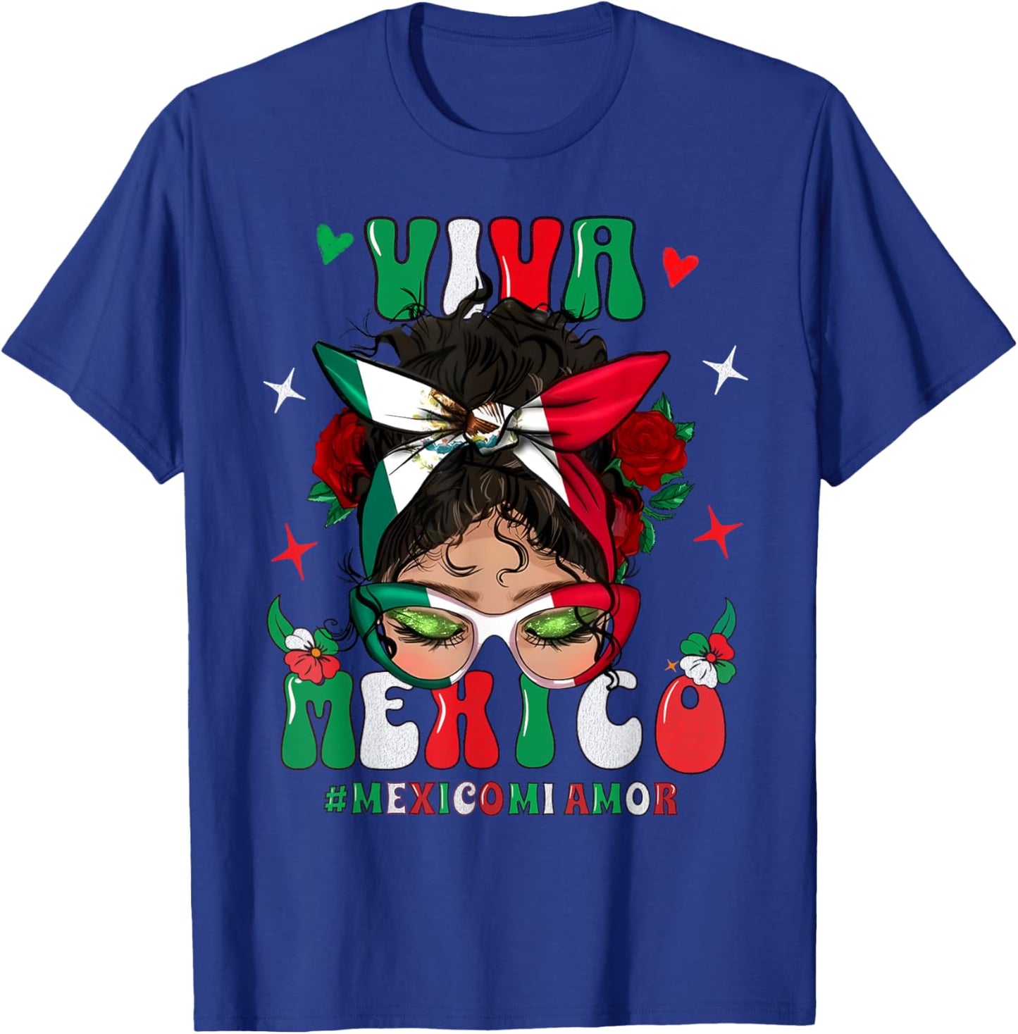 Viva Mexico Apparel Mexican Flag Kids Girl Women Pride T-Shirt - T-Shirt | Royal