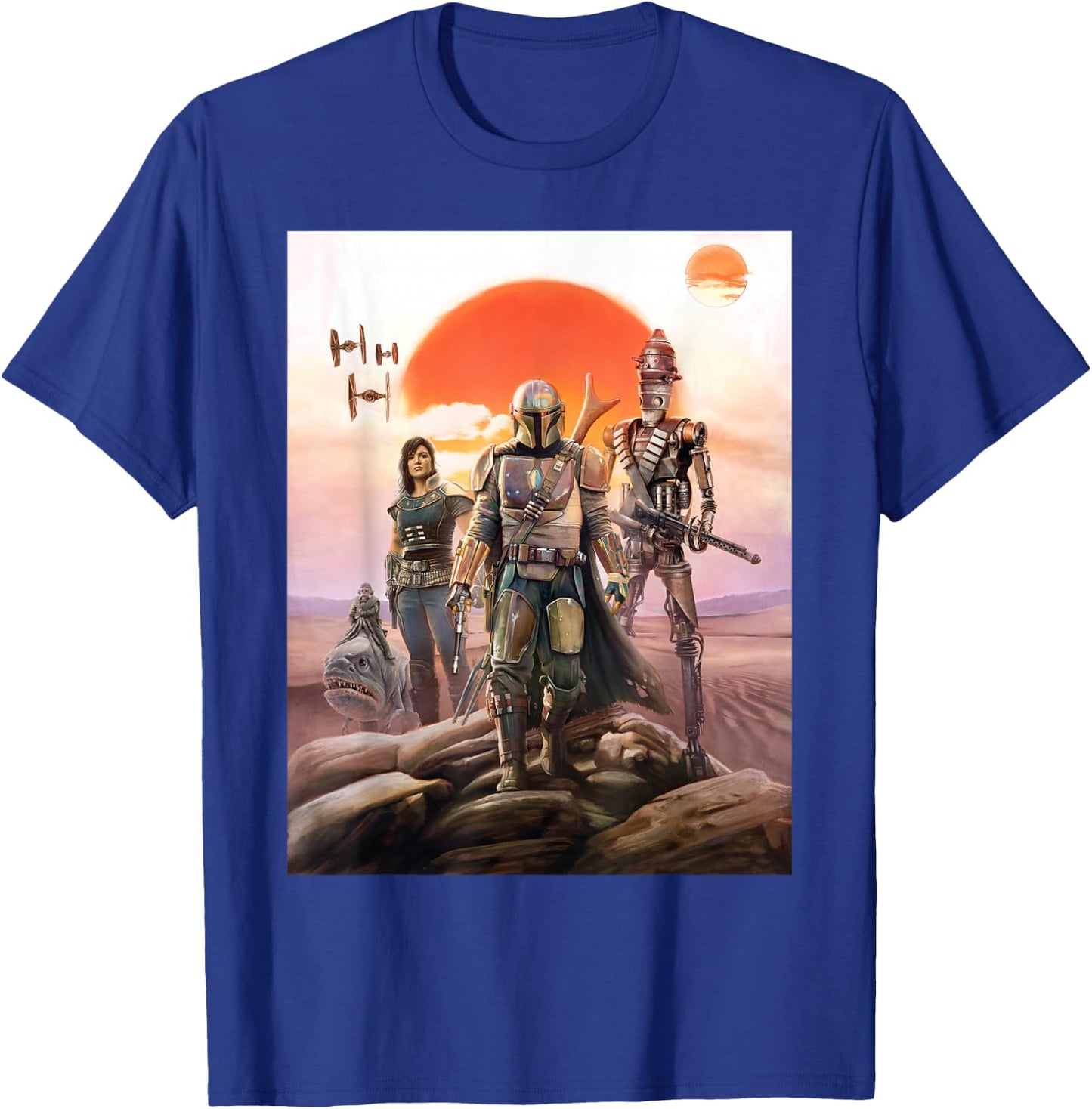 Star Wars The Mandalorian Group Poster T-Shirt - T-Shirt | Royal