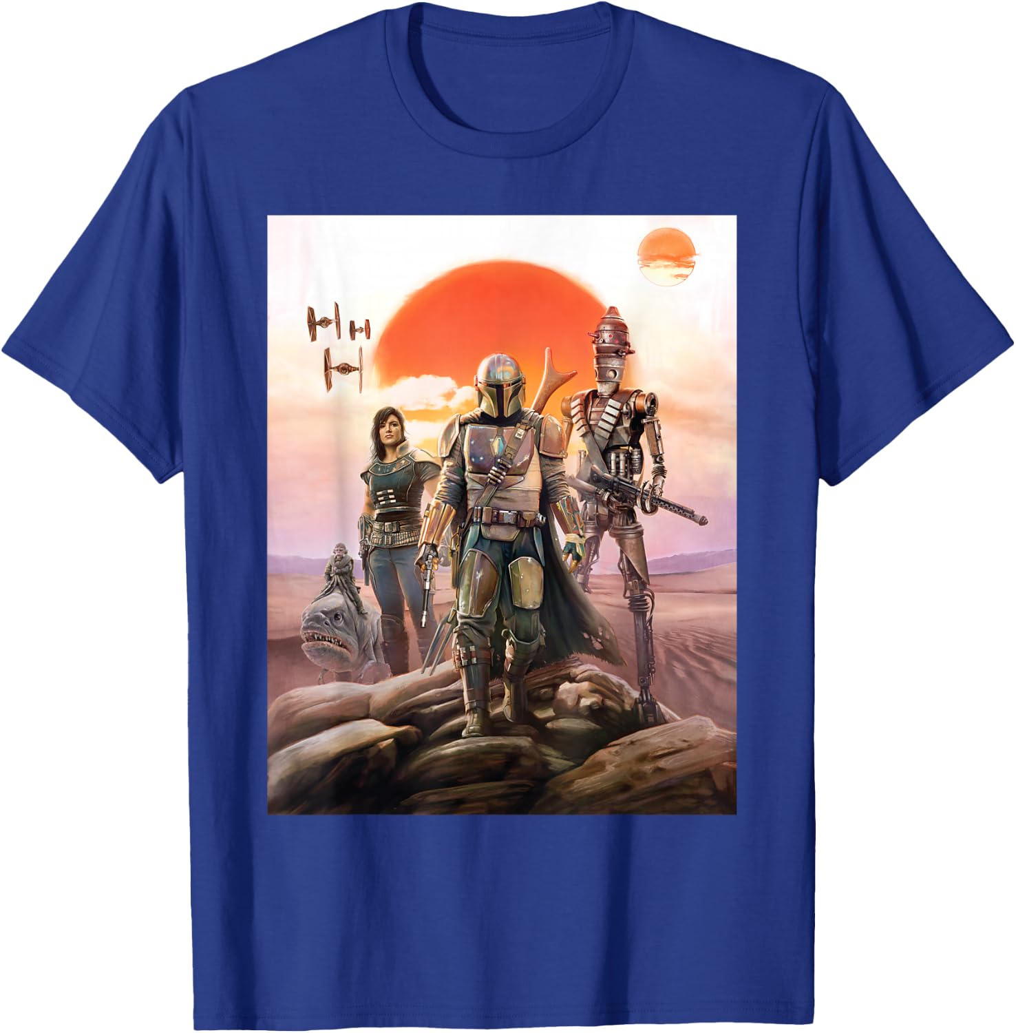 Star Wars The Mandalorian Group Poster T-Shirt - T-Shirt | Royal