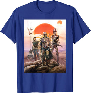 Star Wars The Mandalorian Group Poster T-Shirt - T-Shirt | Royal