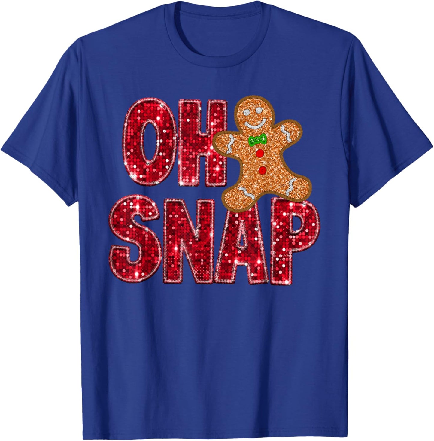 Oh Snap Gingerbread Xmas Santa Christmas Pajamas Holiday T-Shirt - T-Shirt | Royal