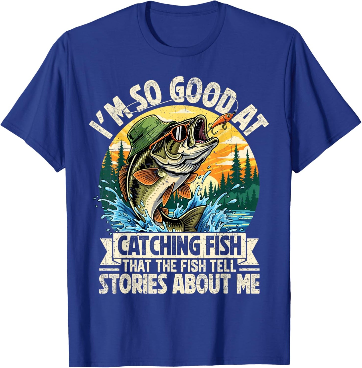 Funny Fishing Shirt Women Fisherman Bass Graphic T-Shirt - T-Shirt | Royal