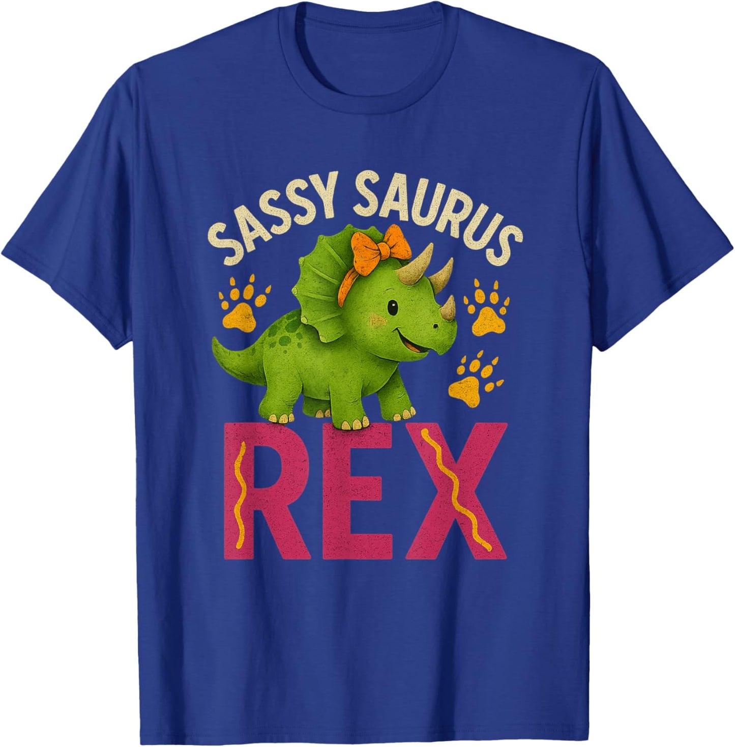 Sassy Saurus Cute Dinosaurs Design for Girls T-Shirt - T-Shirt | Royal