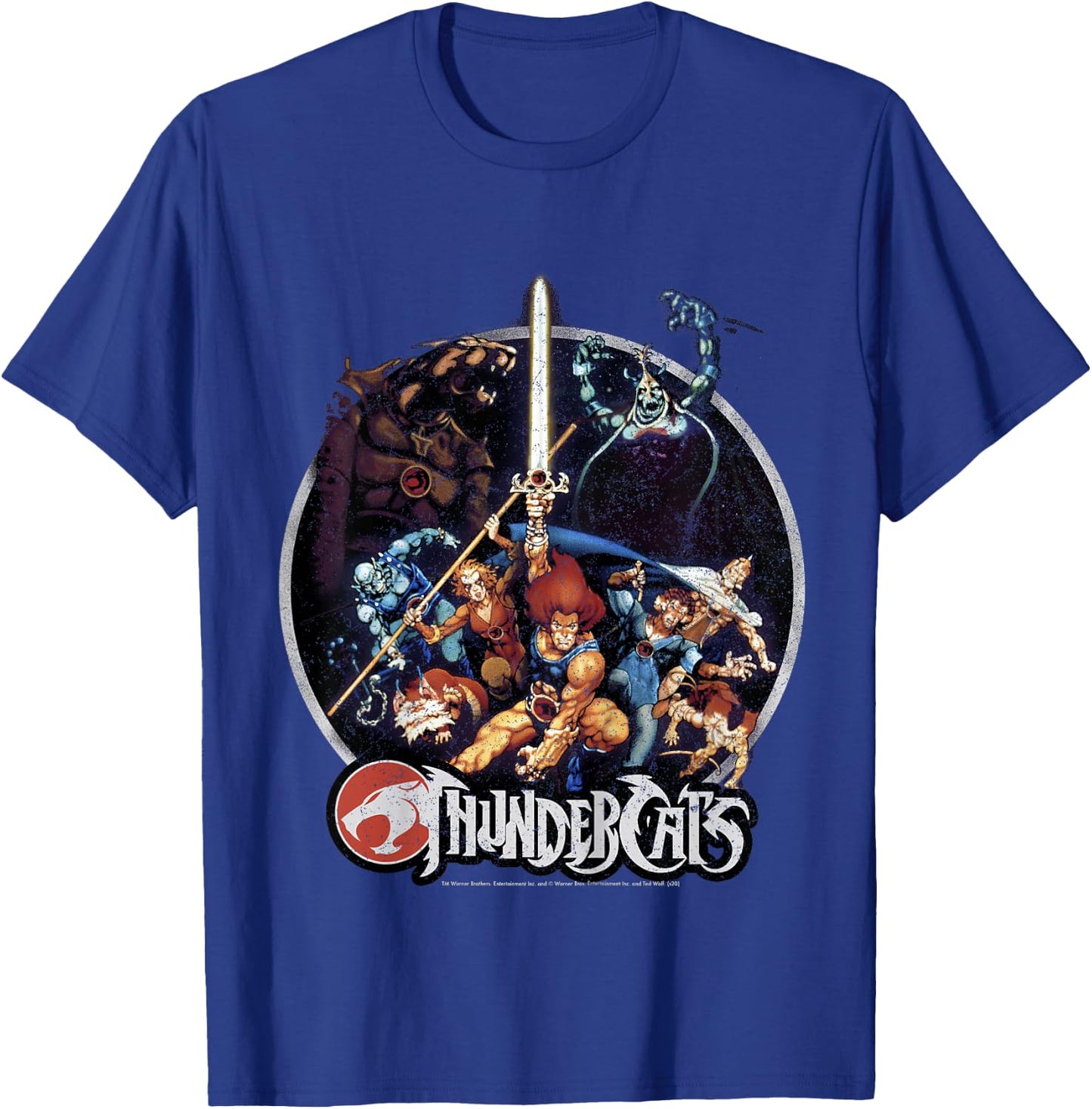 Kids Thundercats Group Shot Vintage Circle T-Shirt - T-Shirt | Royal