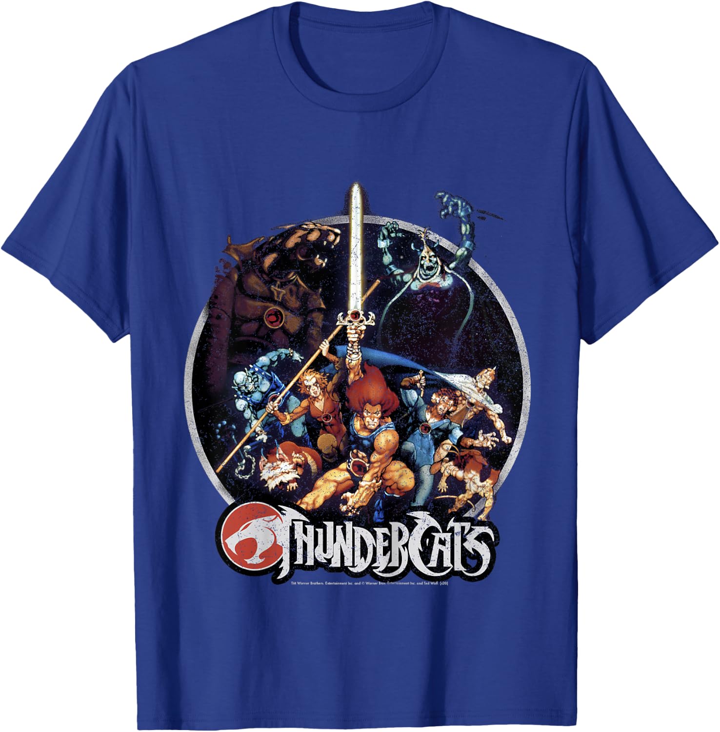 Kids Thundercats Group Shot Vintage Circle T-Shirt - T-Shirt | Royal