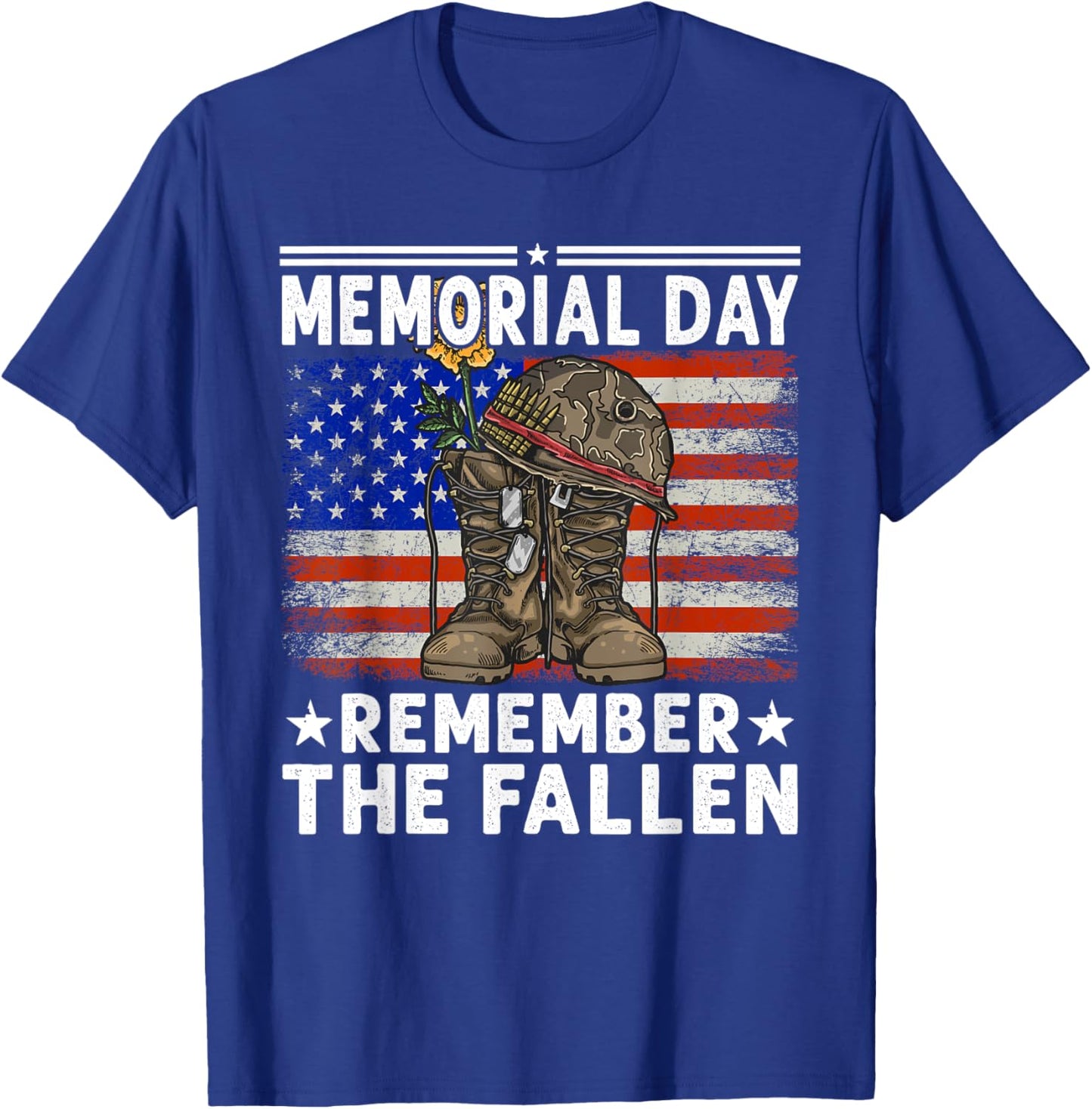 Memorial Day Remember The Fallen - Veterans T-Shirt - T-Shirt | Royal