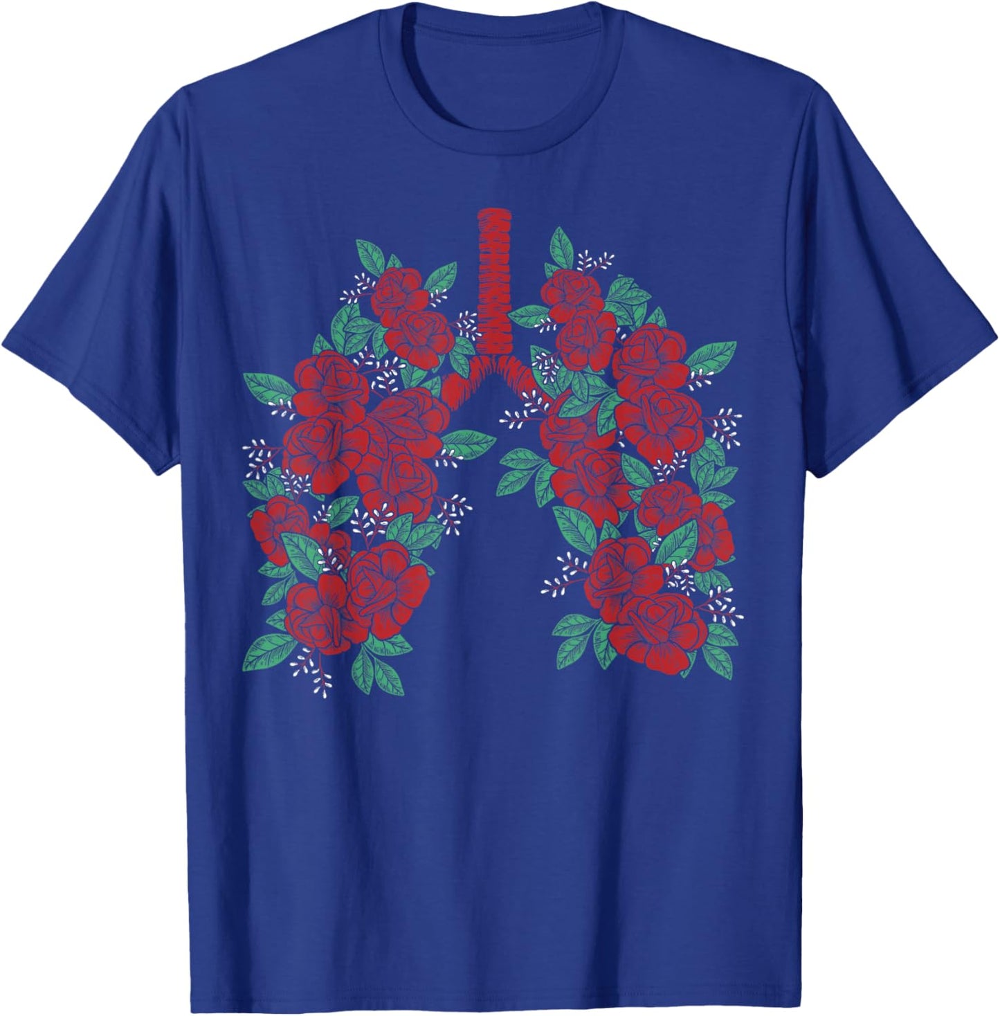 Anatomical Lungs Flowers Medical Science Anatomy Themed T-Shirt - T-Shirt | Royal
