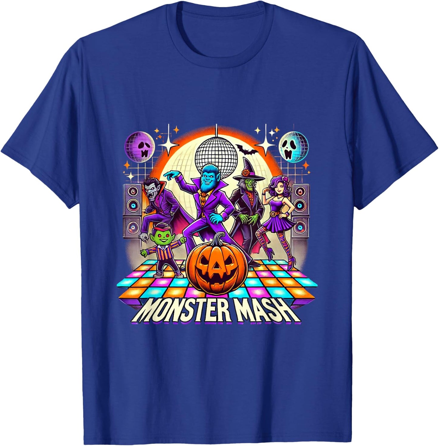 Monster Mash Vintage Ghost Halloween Funny T-Shirt - T-Shirt | Royal