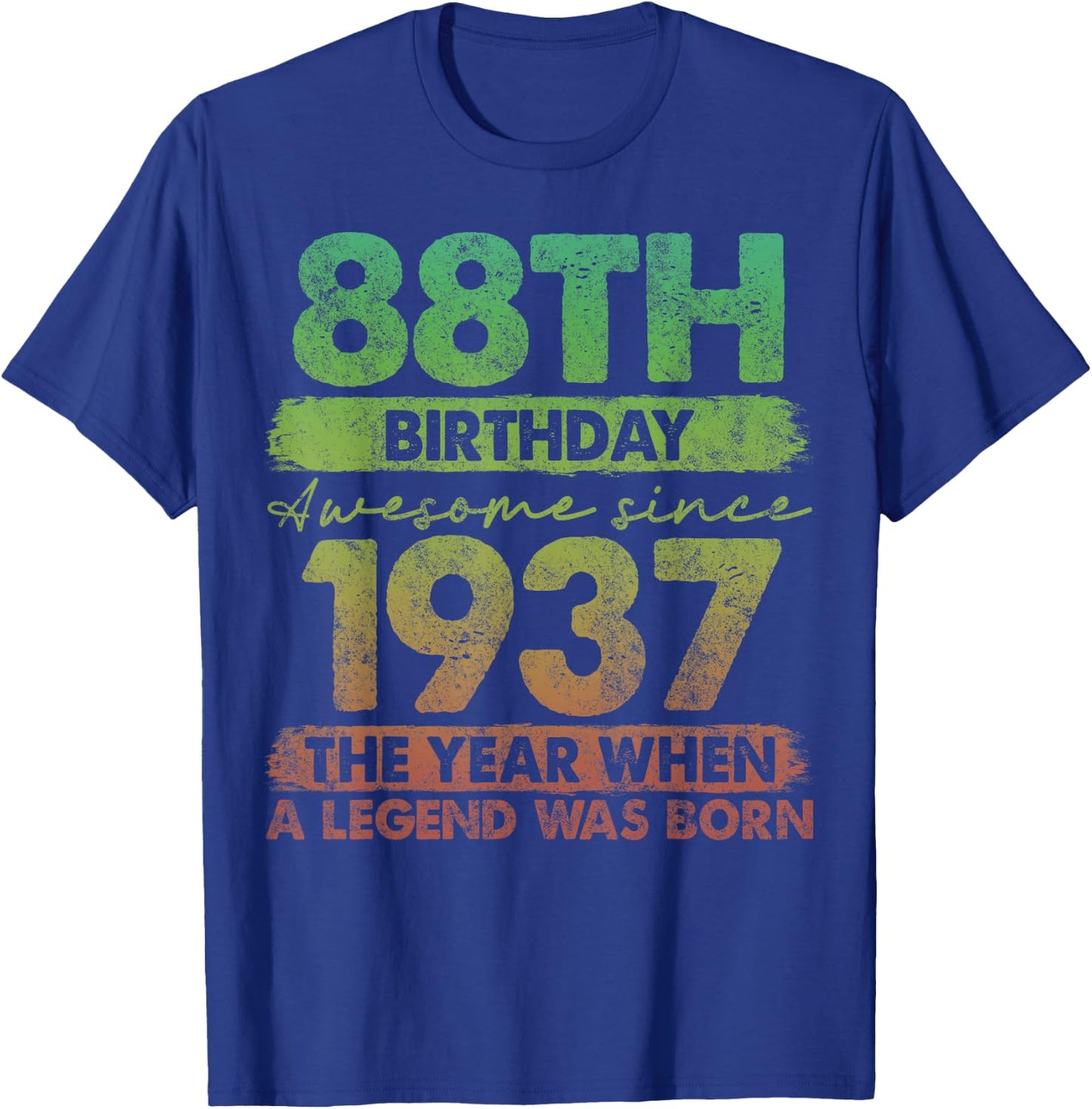 88 Year Old Gifts Vintage 1937 Limited Edition 88th Birthday T-Shirt - T-Shirt | Royal