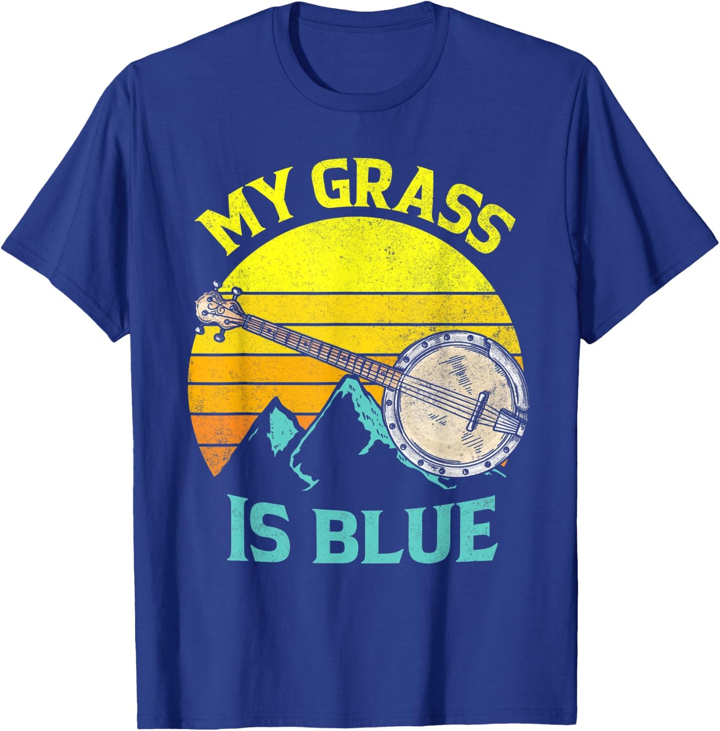 Banjo Vintage Bluegrass Music Fans Banjo Player Gift T-Shirt - T-Shirt | Royal