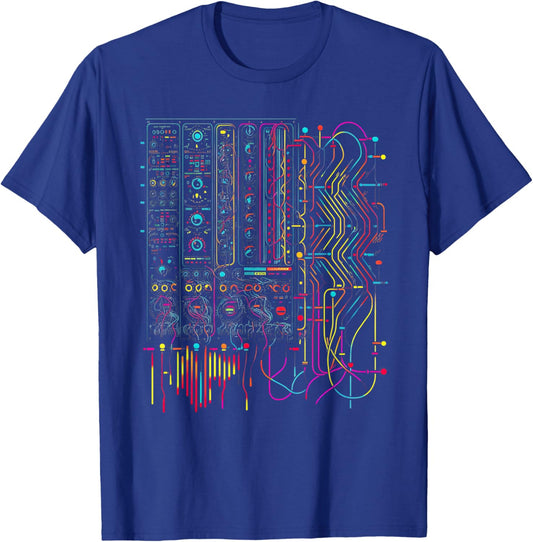Analogue Synthesiser Electronic Music Modular Life T-Shirt - T-Shirt | Royal