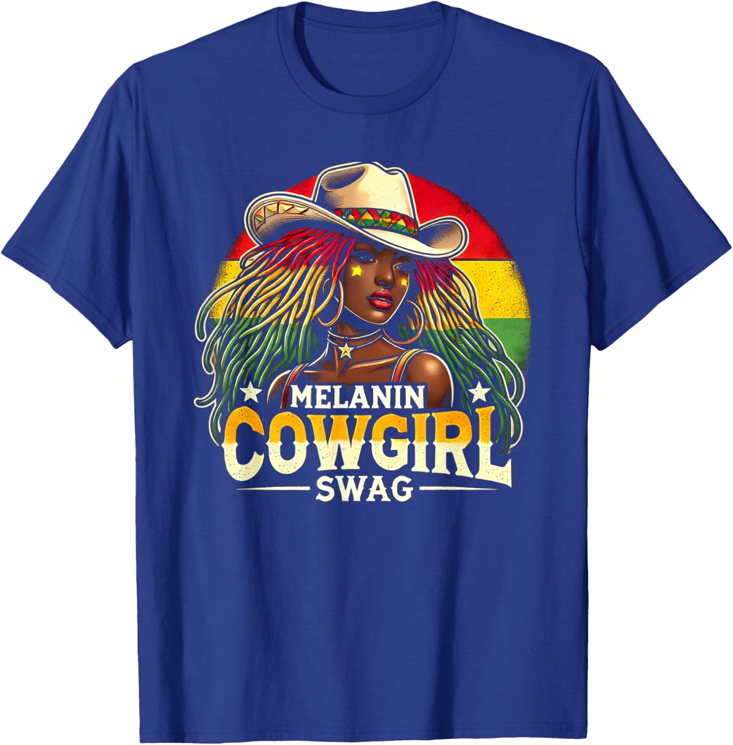 Melanin Cowgirls African Cowgirl Swag T-Shirt - T-Shirt | Royal