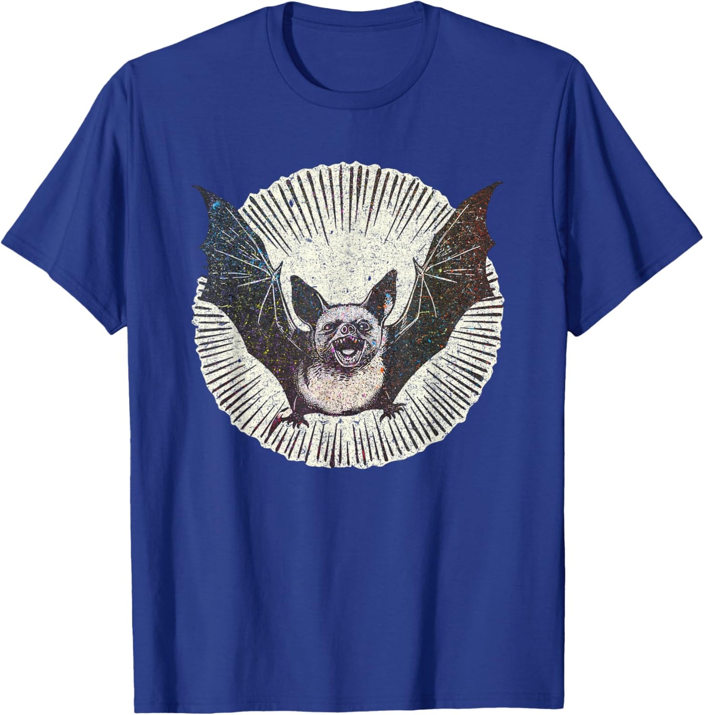 Funny Nocturnal Vampire Bat Sketch Moon Light Mammal Animal T-Shirt - T-Shirt | Royal