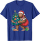 Santa Bigfoot Christmas Tree Lights Xmas Sasquatch Lovers T-Shirt - T-Shirt | Royal