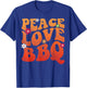 Peace Love BBQ Grillmaster Women Grilling bbq Meat Smoker T-Shirt - T-Shirt | Royal