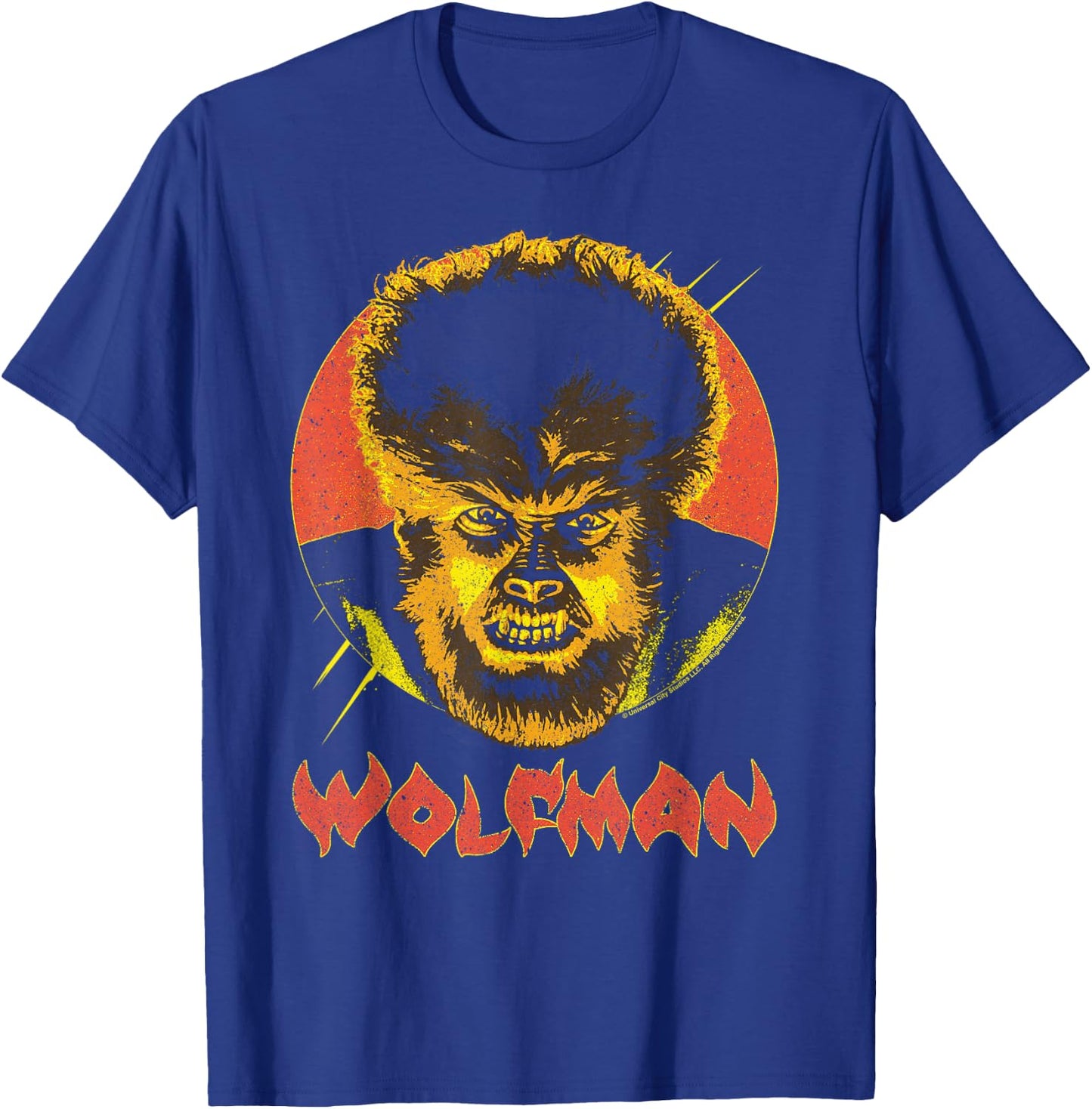 Universal Monsters The Wolfman Circle Portrait T-Shirt - T-Shirt | Royal