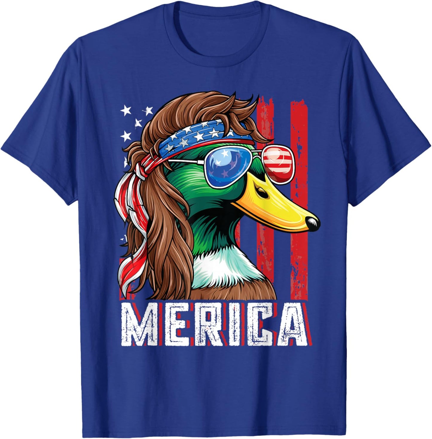 Duck Hunter Shirt USA Flag Merica Funny Waterfowl Hunting T-Shirt - T-Shirt | Royal
